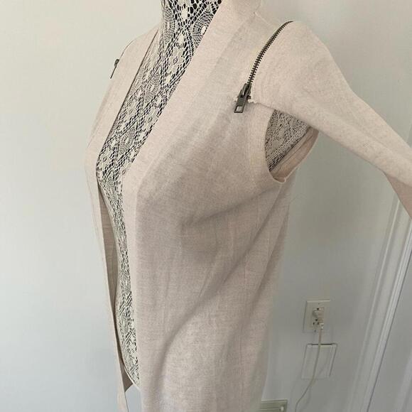 All Saints cream beige merino wool cardigan sweater - Picture 3 of 7